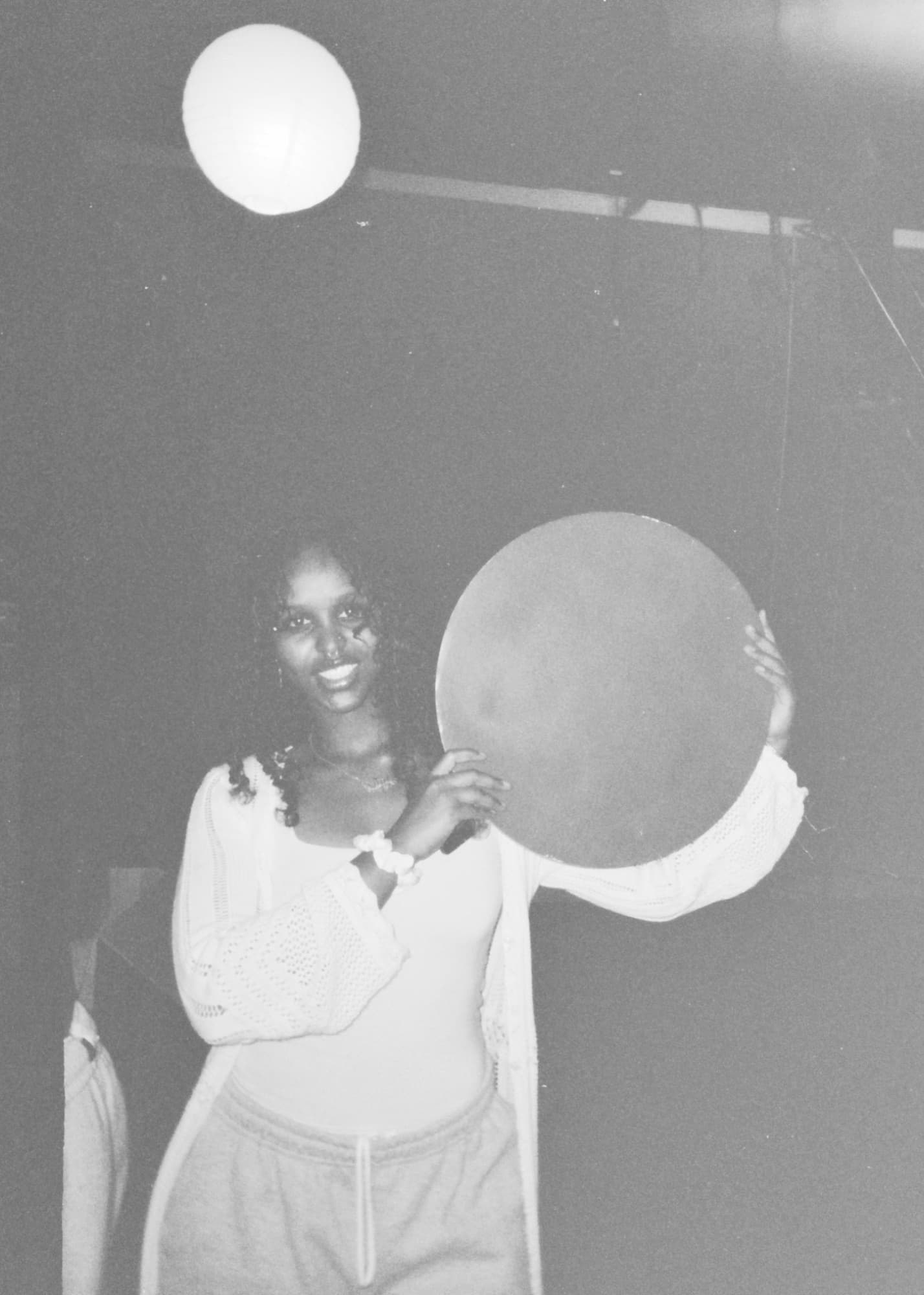 A guest with a balloon light, shot on film